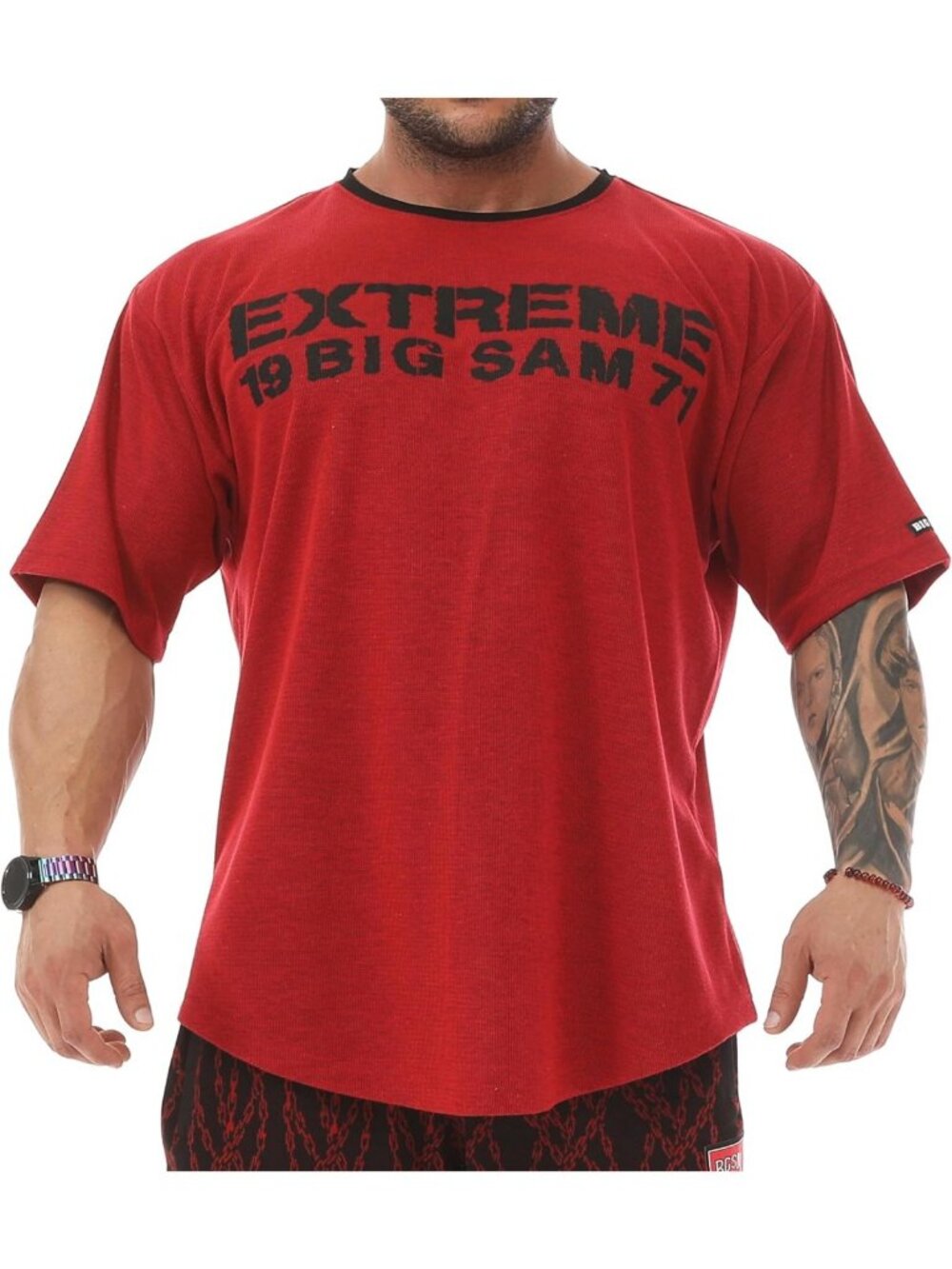 Oversized Men's Gym T-Shirt - Cotton O-Neck Fitness & Bodybuilding Top